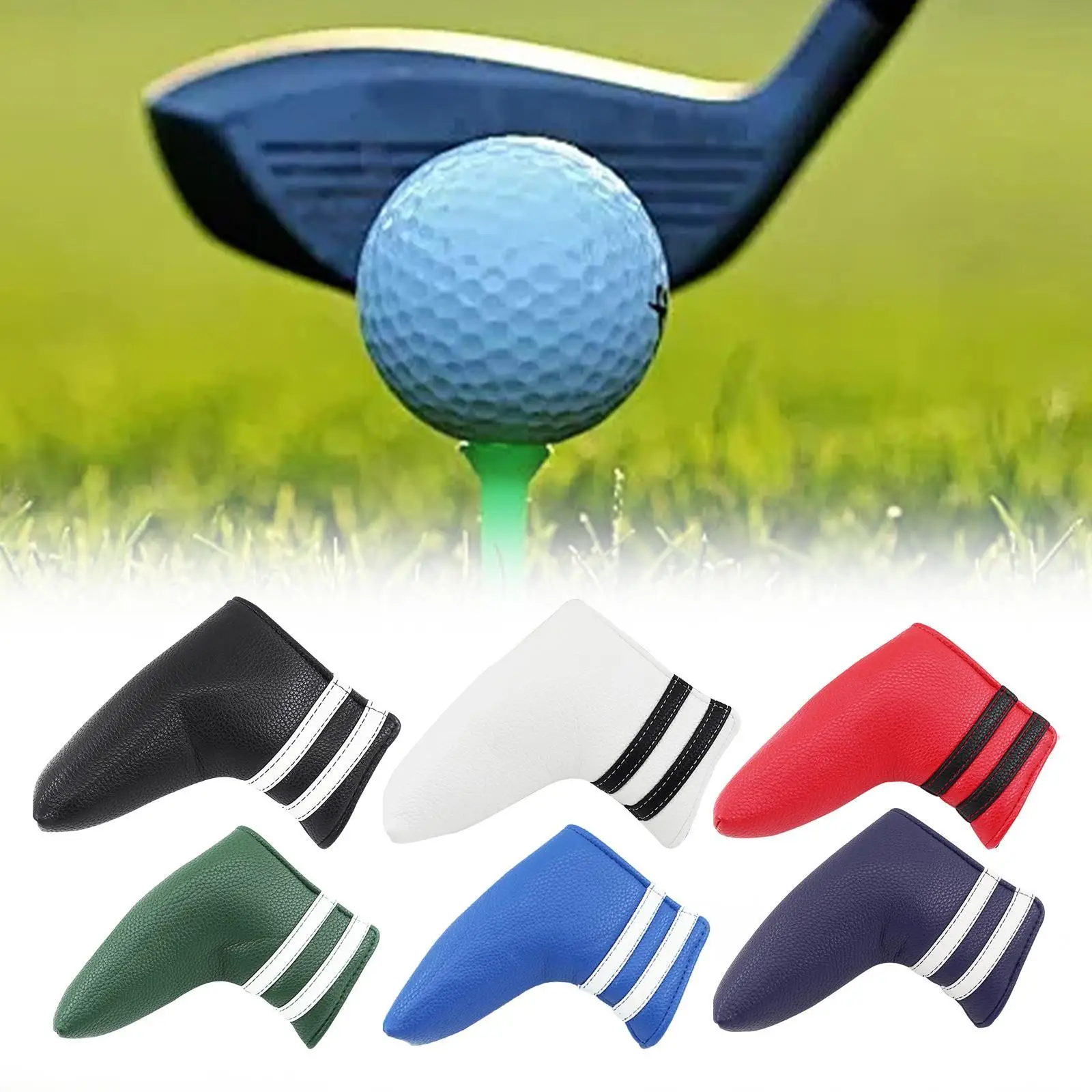 Copri testa per putter con lama da golf Copri testa da golf Regalo per golfisti portatile Custodia avvolgente per attrezzatura in pelle PU Protezione per copricapo da golf