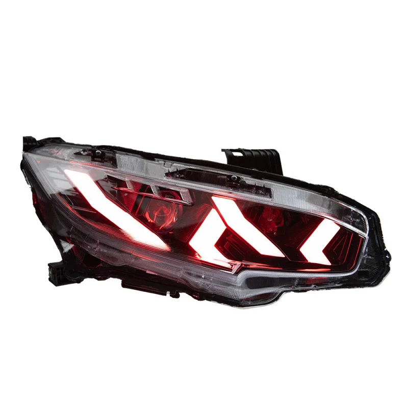 Suitable For 16-21 Model Tenth Generation Civic Honda Lamborghini Style Headlight Assembly Modified LED Lens Daytim