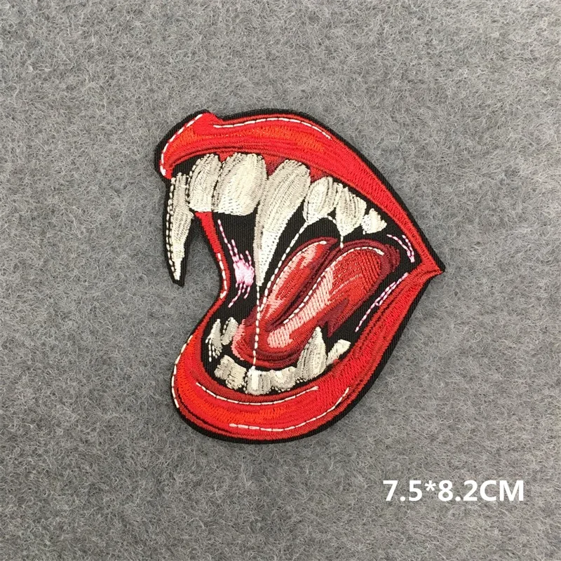 Tusk Punk Embroidery Patches for Clothing Stickers Ironing Sewing Patches Stripes Diy Appliques Patches on Clothes Stickers