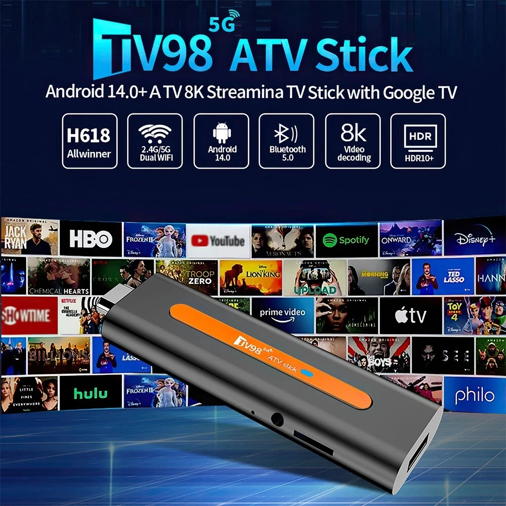 TV98 ATV H618 dekoder TYPE-C Android 14 TV Box 8K HD Bluetooth 5G WiFi Android 14 TV box