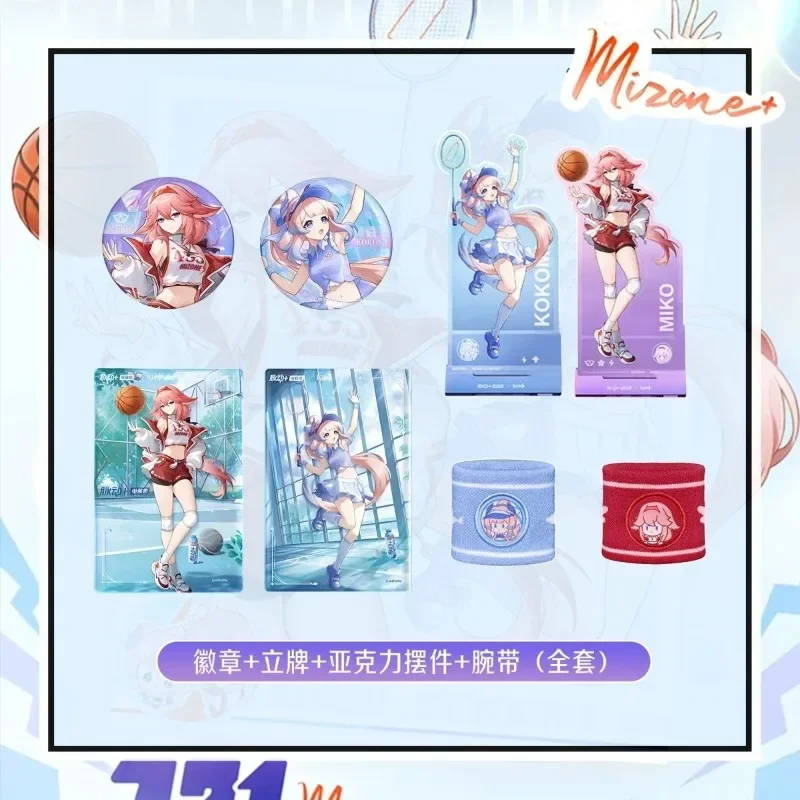 

Официальный Genshin Impact X Mizone Collab Yae Miko Sangonomiya Kokomi акриловая подставка значок браслет сумка подарок аниме товары косплей