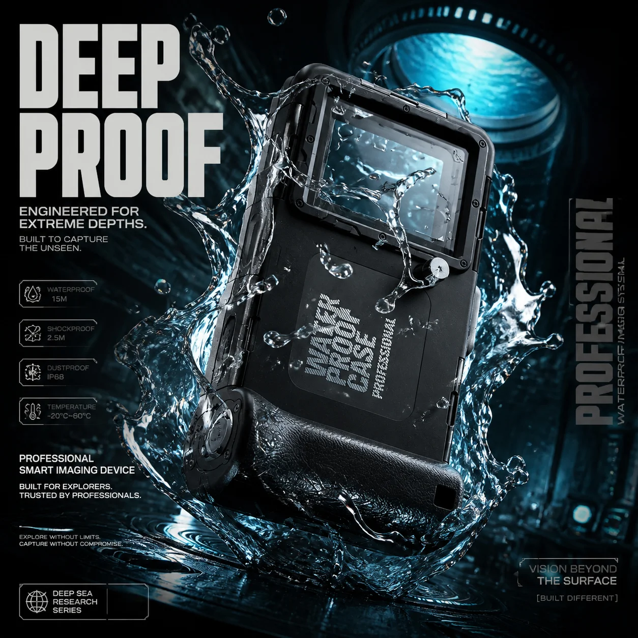15m Deep Waterproof Phone Case, Ip68,universal 6.8-inch Fully Sealed Protective Cover, Very Suitable For Diving And Snorkeling