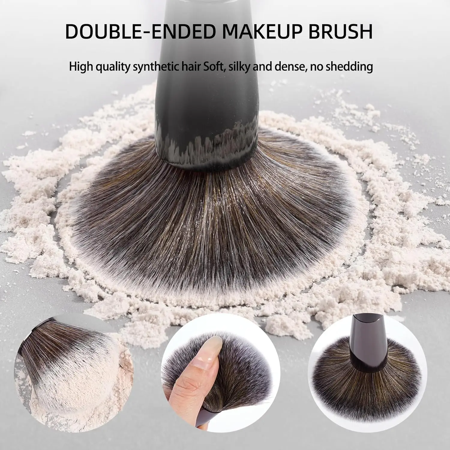 20 PCS Foundation Makeup Brush Set, Double-ended Kabuki Contour Brush for Liquid Powder Concealer Blending Blush Face MakeupTool