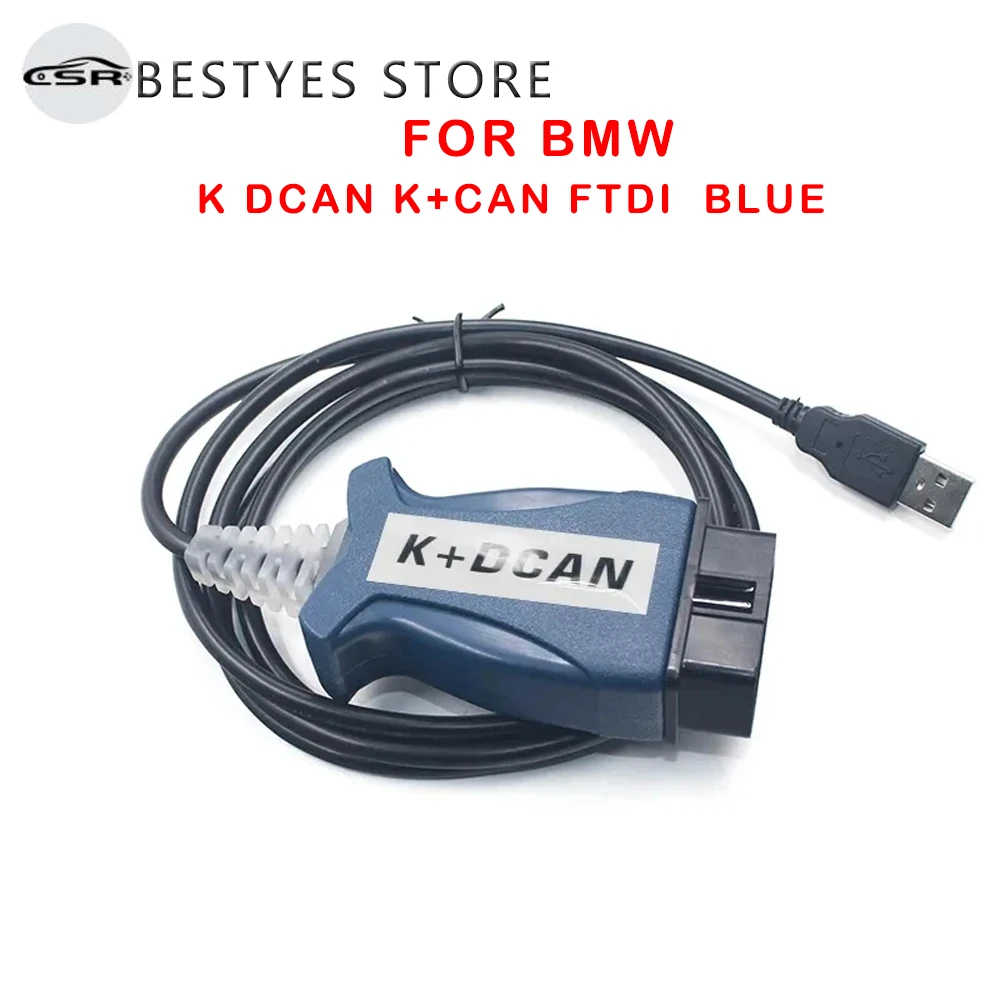 K+DCAN FTDI USB Interface Ediabas for BMW Series OBD2 Diagnostic Cable with FT232RL 9241 Chip Push Switch High Quality