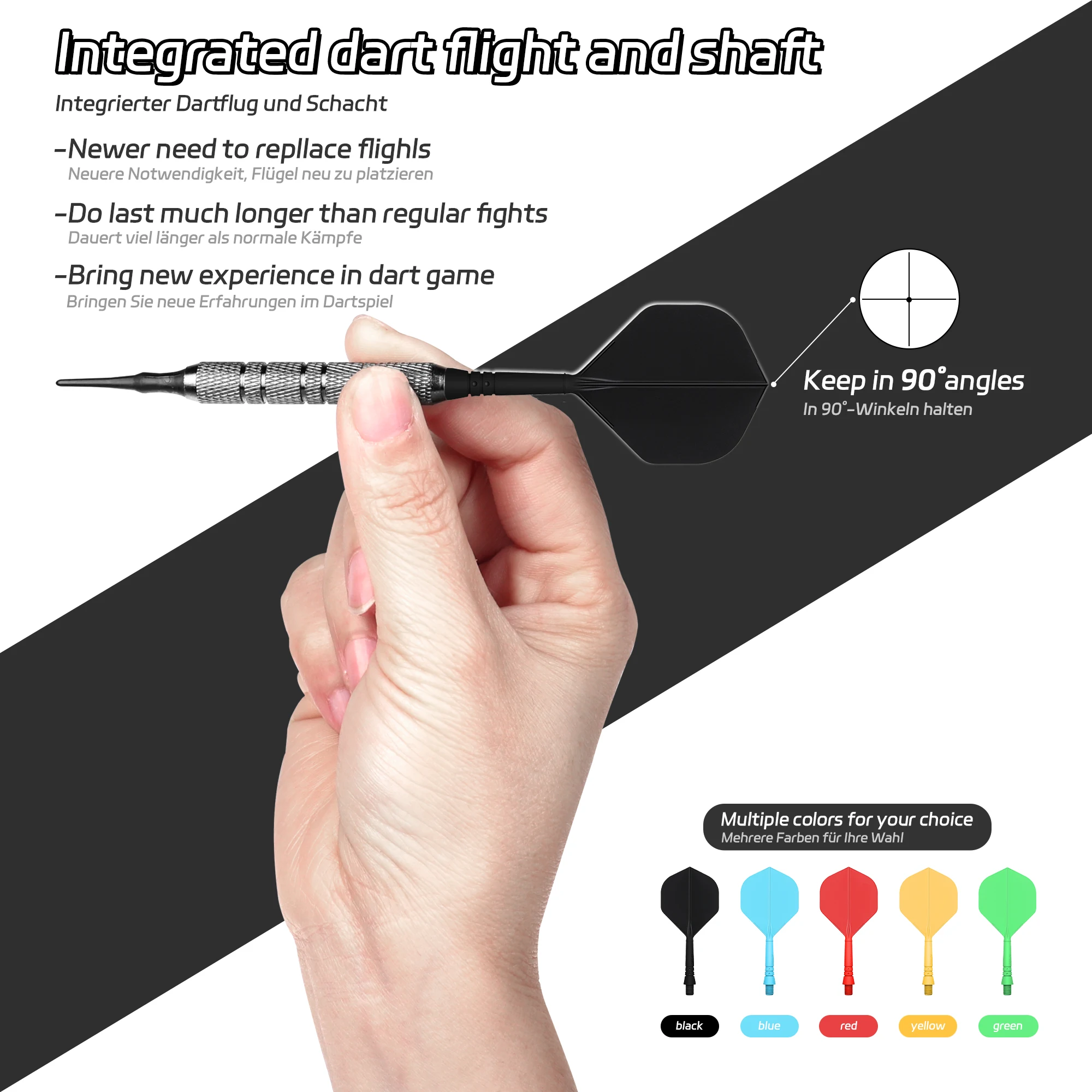 CyeeLife Professional Dart Flights and Shafts 2BA ,CyeeLife New Dart accessories kit,Durable&Not easy to break