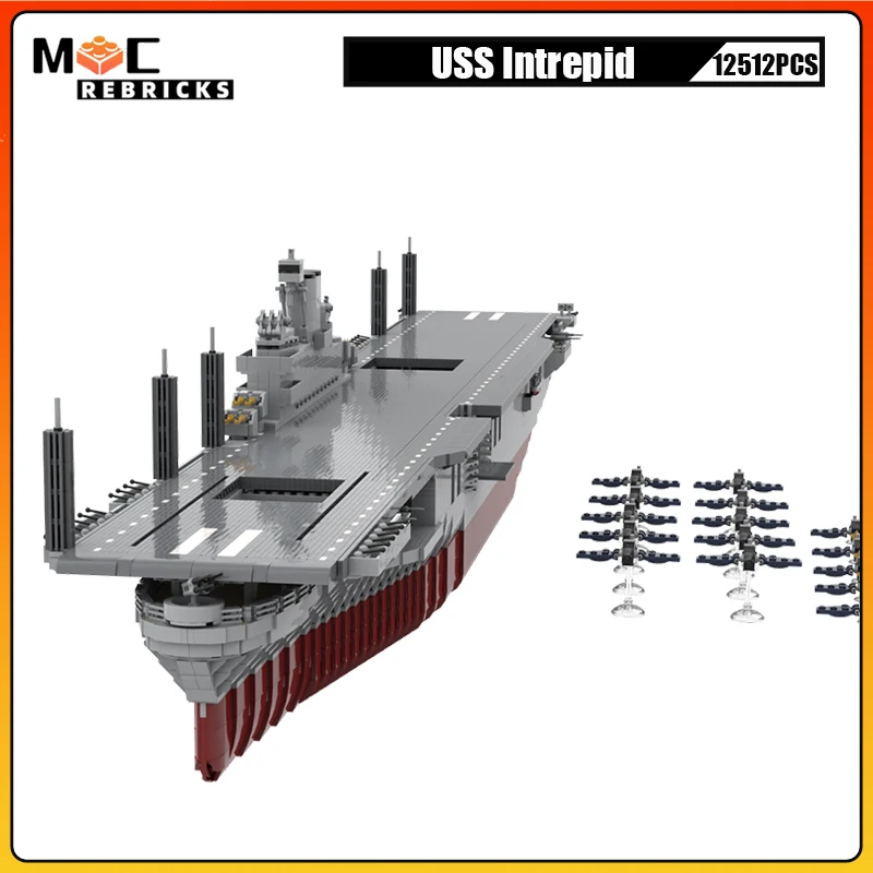 

Второй мировой войны, военный флот США, интрепид корабль MOC, строительные блоки, военная модель, детская игрушка, пазл, рождественские подарки