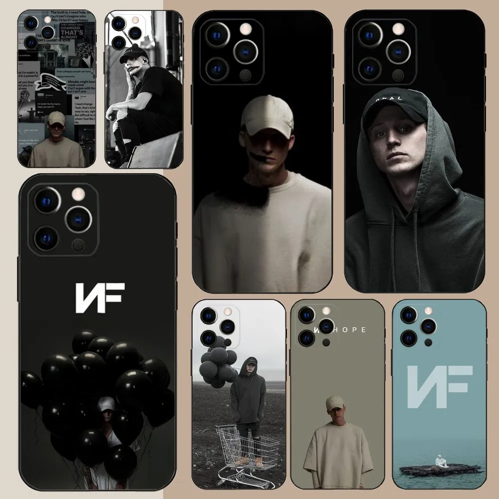 NF Rapper  Phone Case For Apple iPhone 15,14,13,12,11,Pro,X,XS,Max,XR,Plus,Mini Soft Black Cover