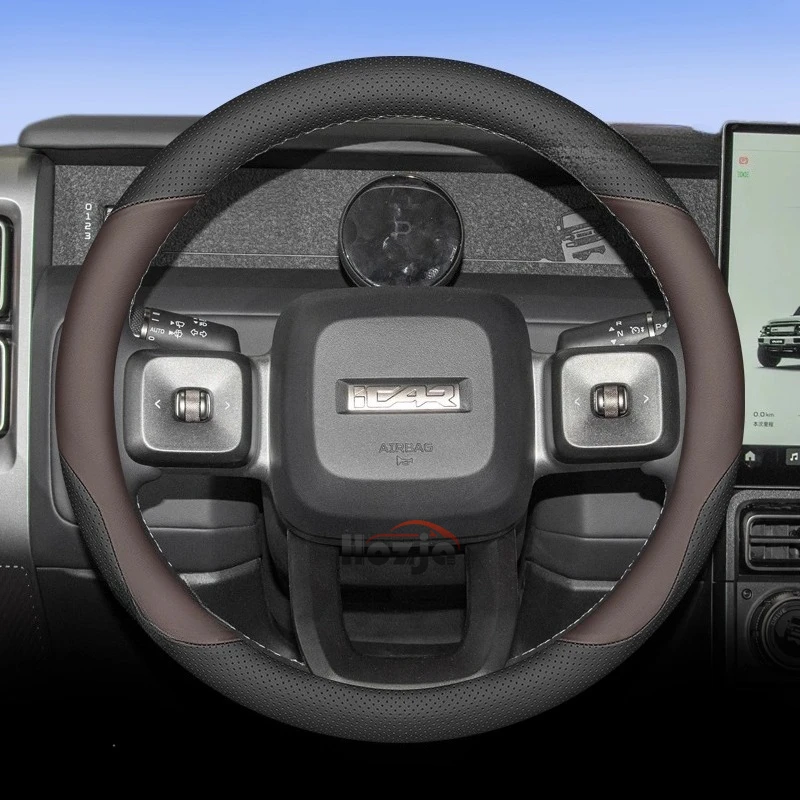 

Leather Car Steering Wheel Cover for icar iCAUR V23 2025 Steering Covers Interior Accessories