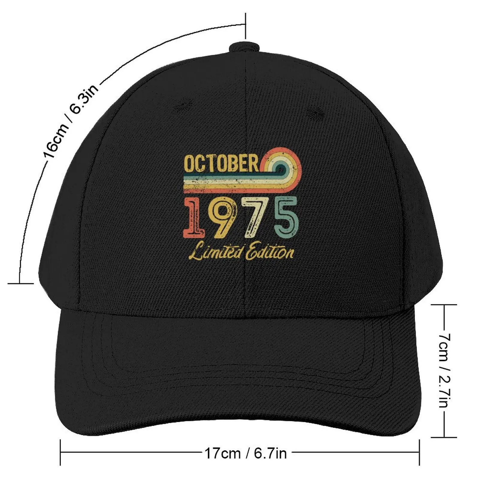 Retro Vintage 46th Birthday - Born in October 1975 Baseball Cap dad hat cute New In The Hat birthday Caps Women Men's