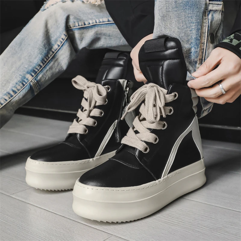 MODX Sepatu Bot Pergelangan Kaki Atasan Tinggi Pria Sepatu Atasan Tinggi Sepatu Desainer Antik Sepatu Kasual Bersepeda Klub Jalanan