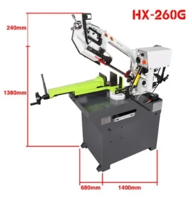 Hx-260G Horizontal Sawing Hine Portable Cutting Swivel Band Saw For Metal