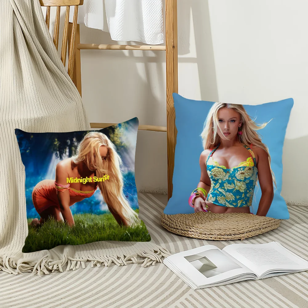 歌手ザラ・ラルソン ミッドナイトサン枕カバー ホームクッションカバー オフィスソファ車に最適 オールシーズン対応