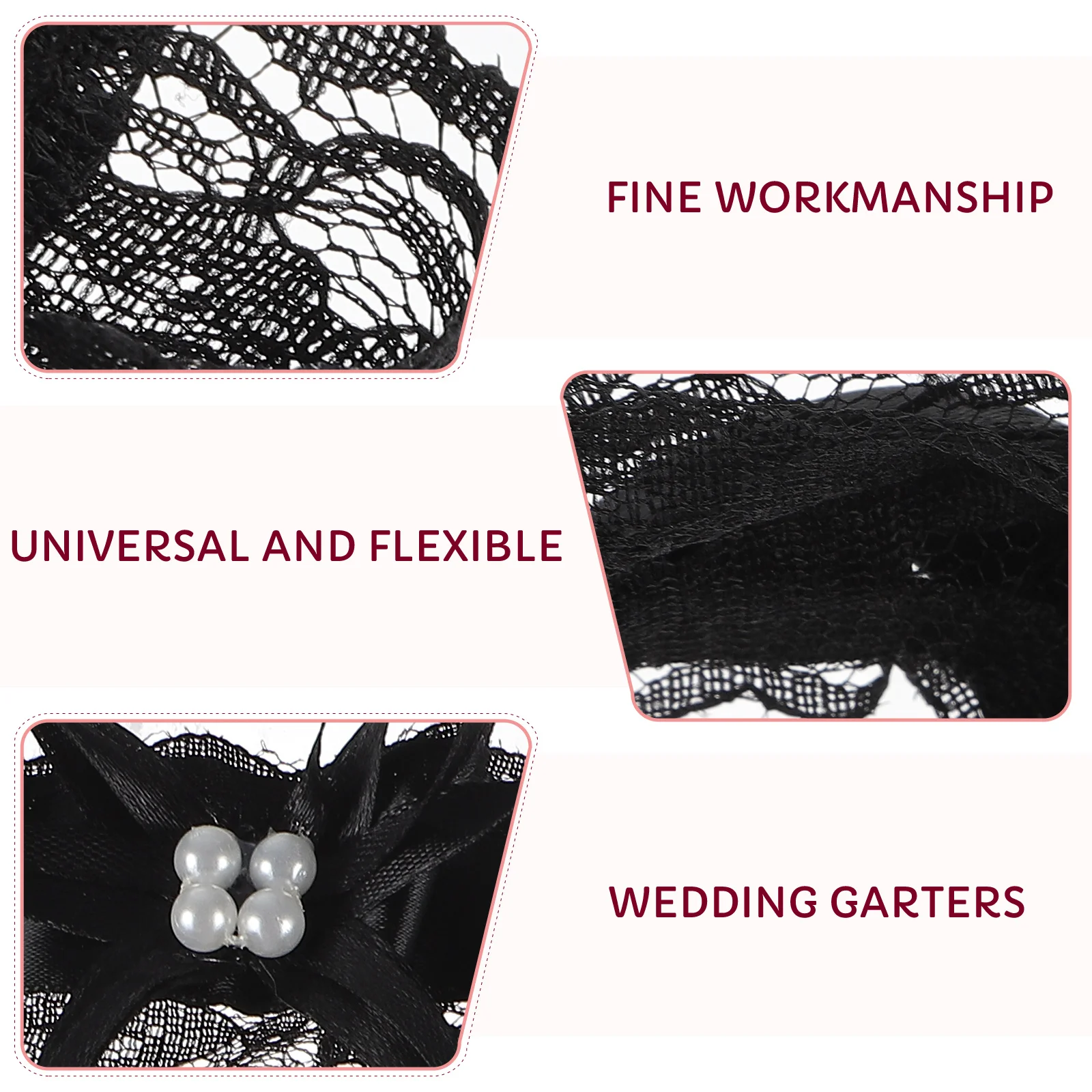 2 قطعة الزفاف الساق الفرقة الدانتيل Bowknot العريس العروس الرباط مريحة الجلد ودية أنيقة ملحق الزفاف الزفاف #5