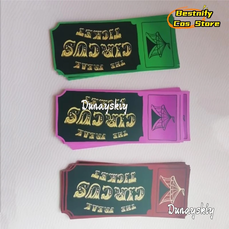 BFreak بطاقة تذكرة السيرك أحمر أخضر وردي أنيمي تحصيل عالية الجودة تأثيري الحدث البضائع هالوين Kawaii {Bestnify Cos}