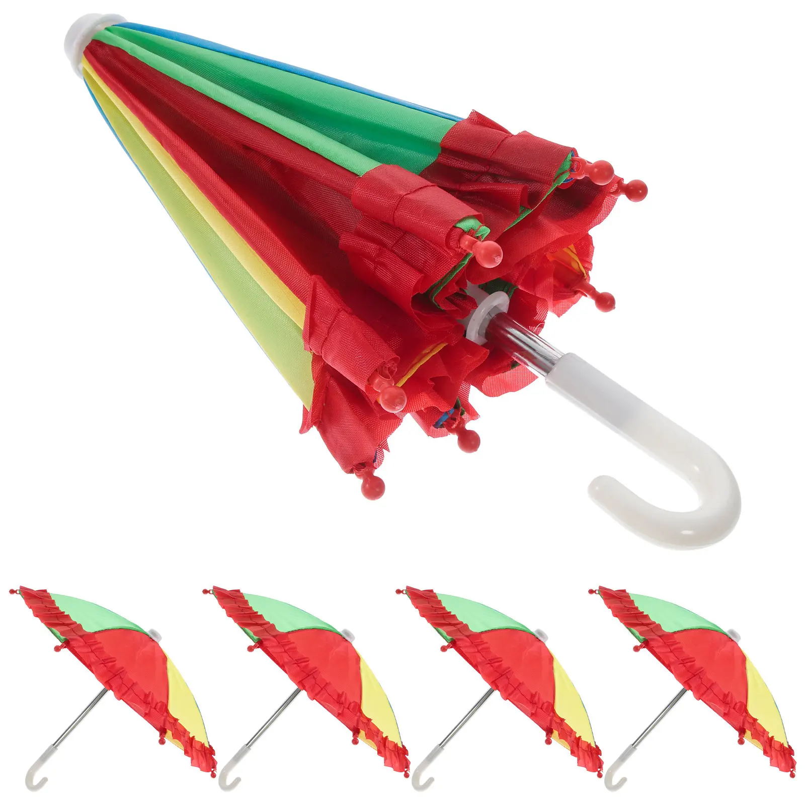 

5Pcs Mini Umbrella Decor for Dollhouse Accessories Kids Room Decoration Tiny Umbrella Prop for Party Favor Photography Craft