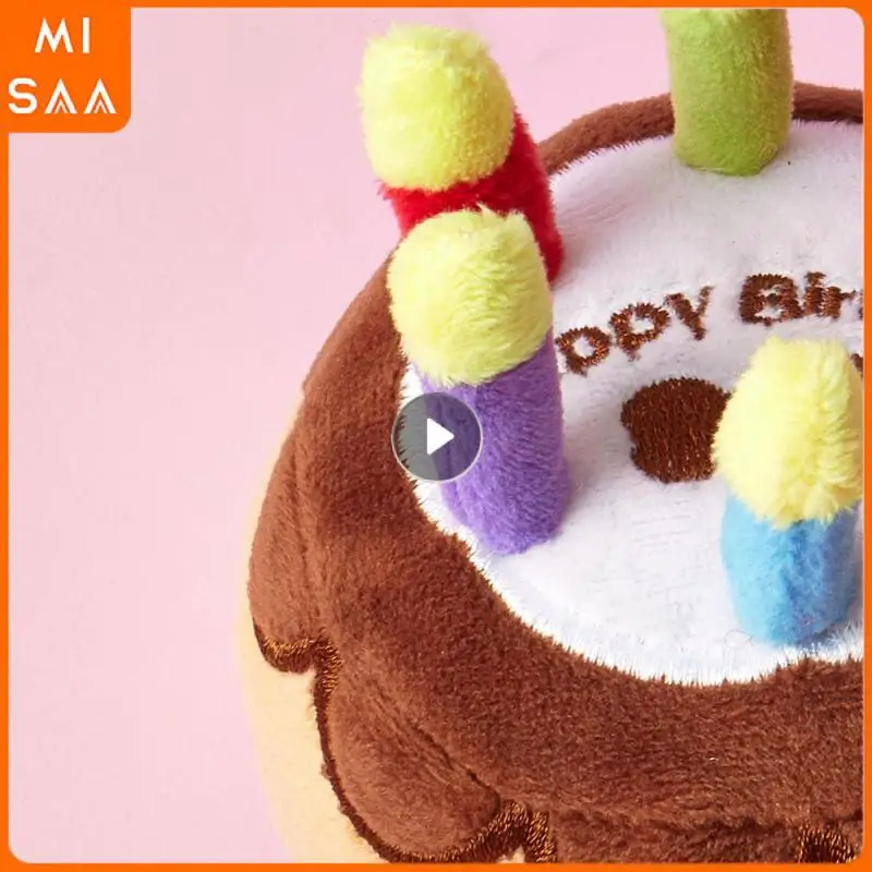 

Pet Plush Toy Pet Birthday Candle Cake Toy Dog Bite Resistant Vocal Toy