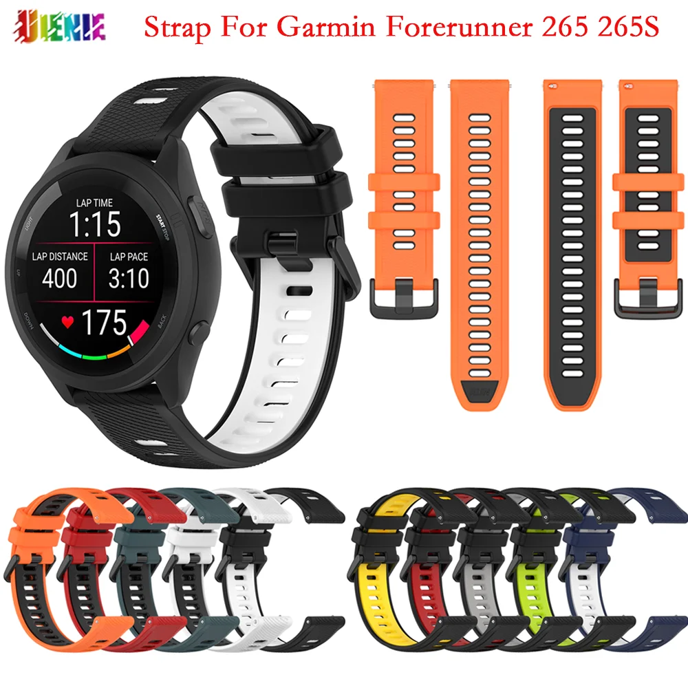 UIENIE Soft Silicone Watch Band For Garmin Forerunner 265 265S Durable Strap Smartwatch Sport Sweat-proof Bracelet Accessories