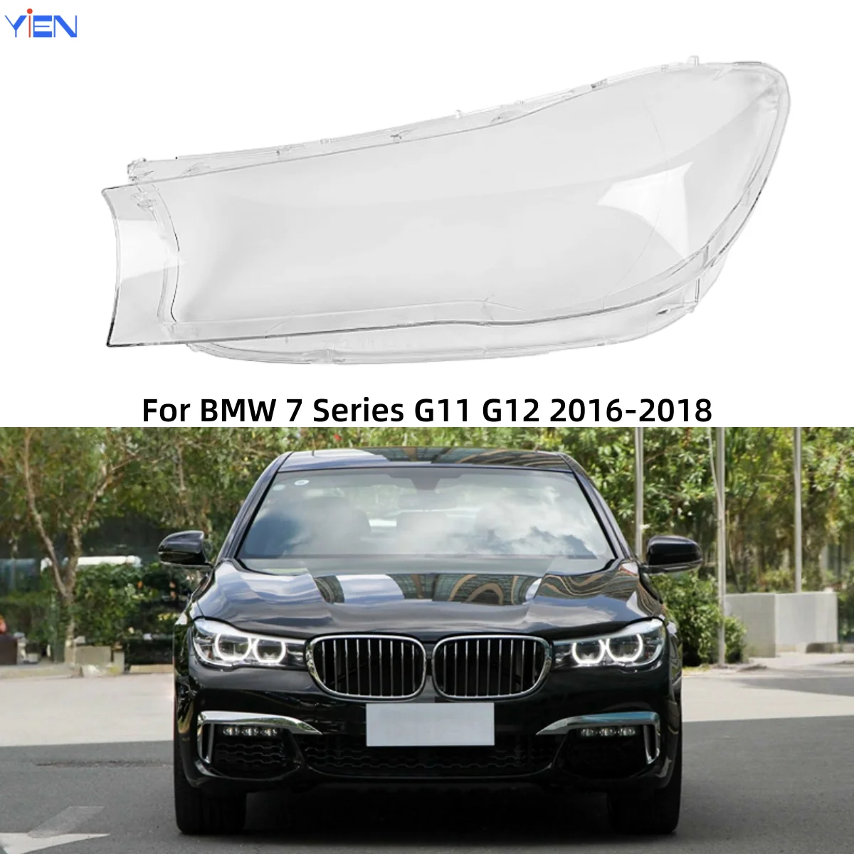 

For BMW 7 Series G11 G12 730 740 760 2016 2017 2018 Car Acccessories Polycarbonate High Gloss Fully Transparent Lampshade Cover