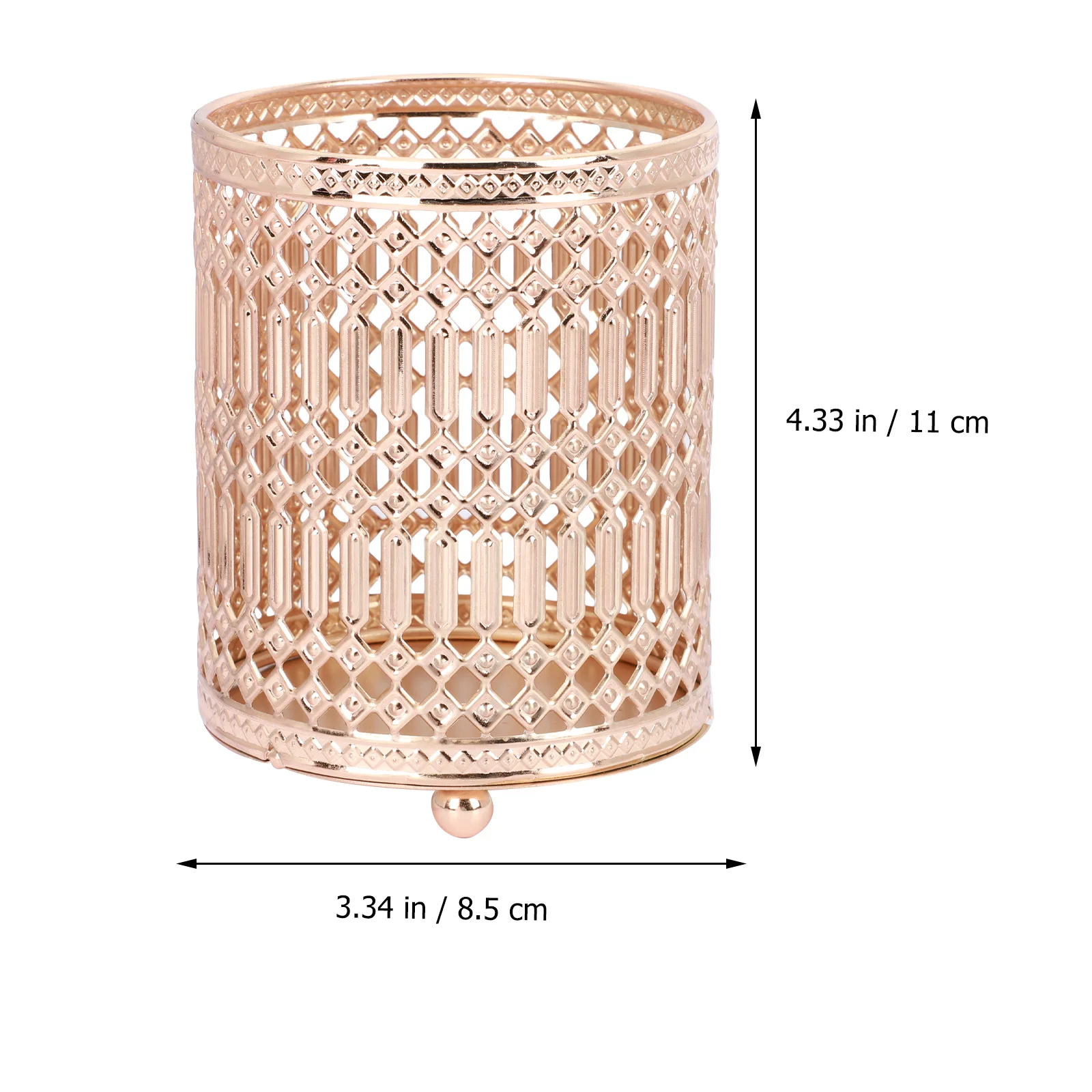 

1Pcs Metal Hollow Pattern Bucket for Makeup Brushes Pens Storage Organizer Desktop Decorative Holder Toiletries