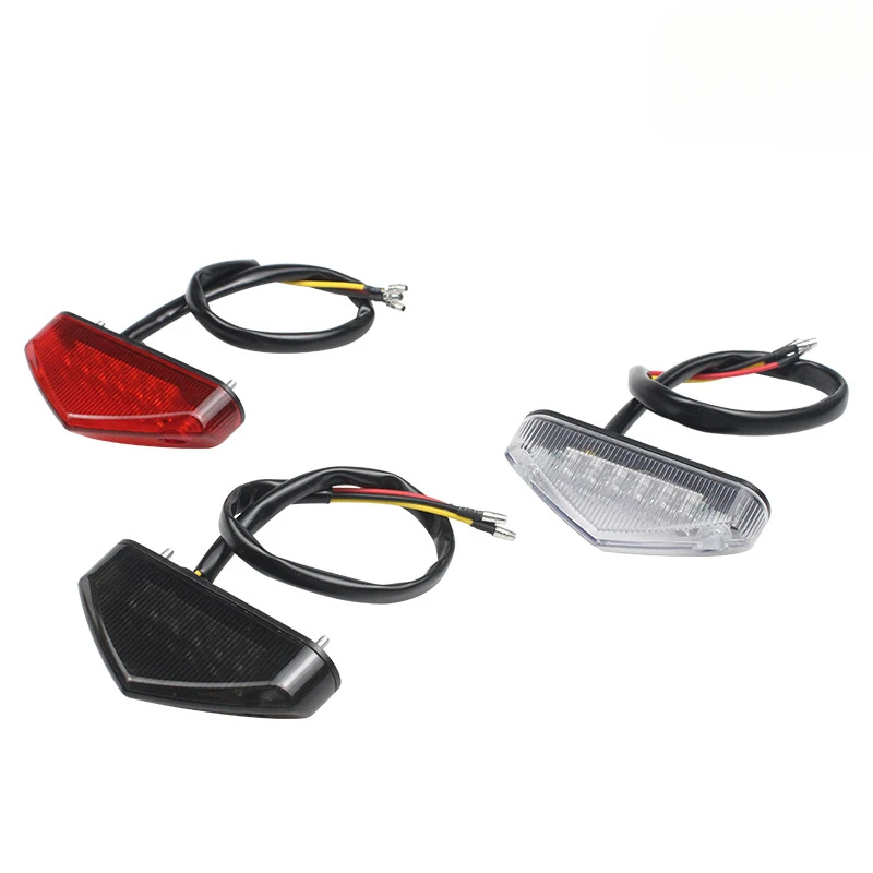 

Universal Fit 12V Motorcycle LED Tail Light Brake Stop Lamp with License Plate Mount for Sport Touring Cruiser Dirt Bikes
