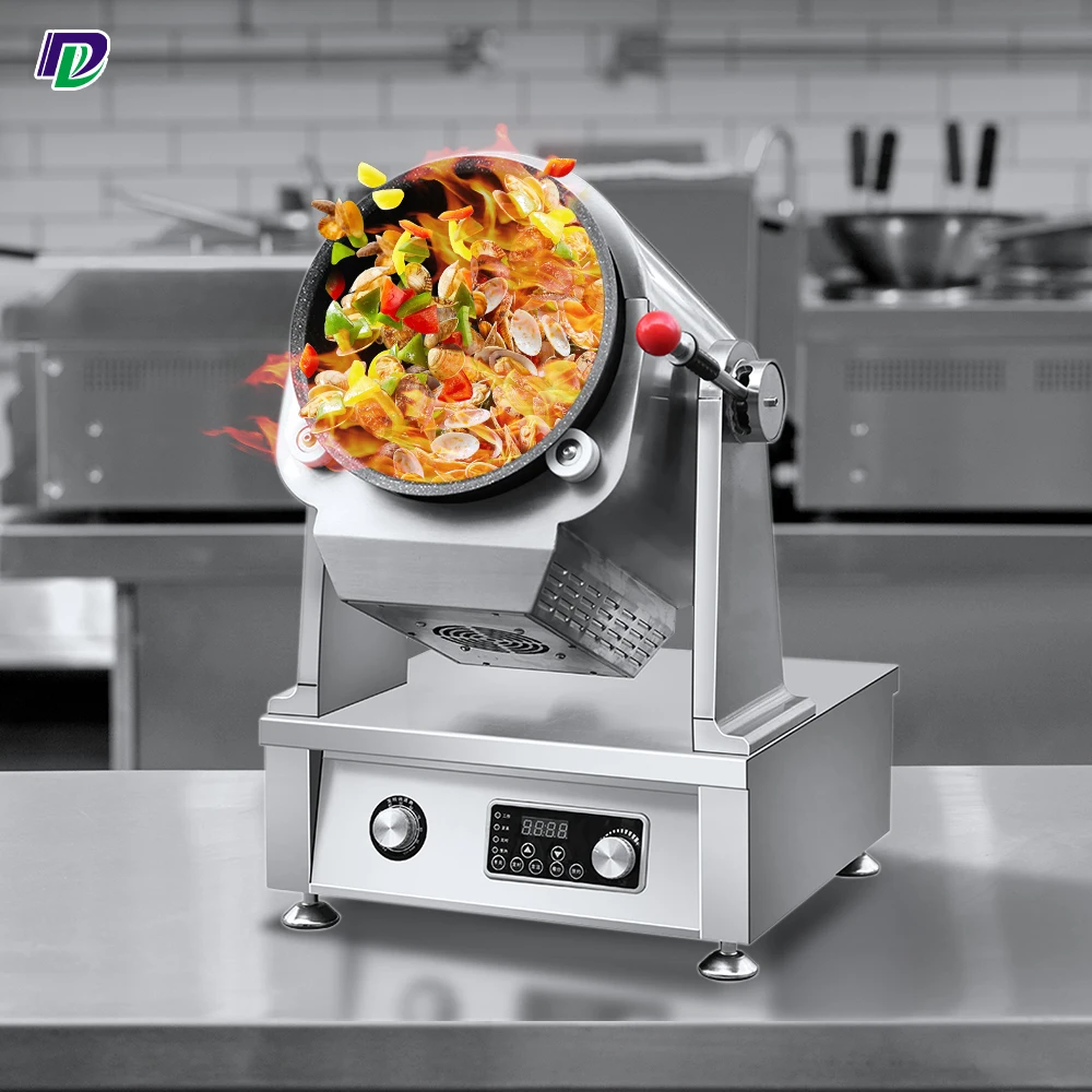 Commercial Drum Self Cooking Machine Wok Rotating Frying Pan New Trends Restaurant Kitchen Wok  Fried Rice Machine