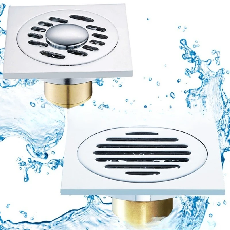 

Слив для пола в ванной комнате с защитой от запаха, ванная комната одного и двойного назначения, хромированный герметичный слив для пола с мелкой водой