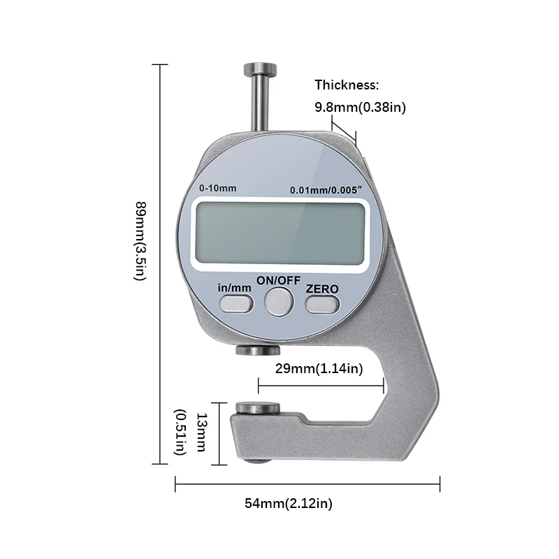 1Set Electronic Digital Thickness Gauge Meter Mini 0.01MM 0-10 MM Tester Micrometer  Measure Tool