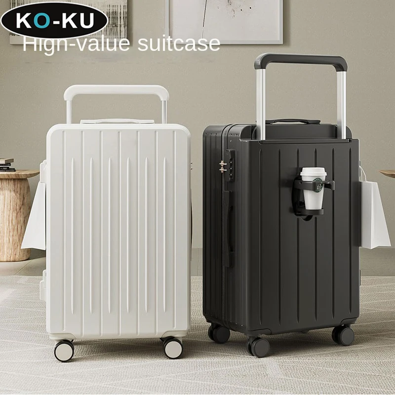 KO-KU Large Capacity 2024 New Wide Handle Luggage Students Universal Wheel Boarding Suitcase Password Box 20/22/24/26/28/30