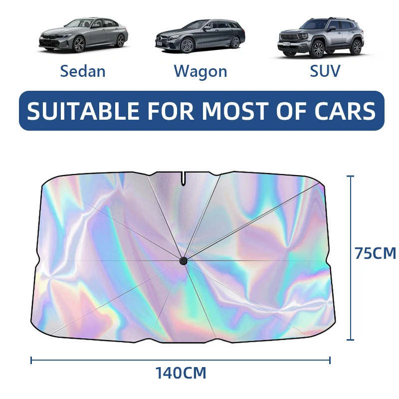 Pare-soleil de pare-brise de voiture, parasol, poignée pliable, protection UV d'été, isolation therm