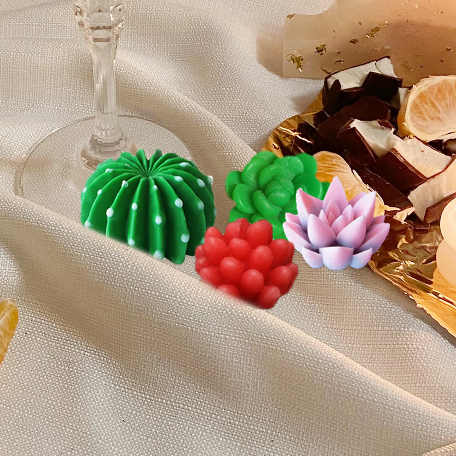 

6pcs Cactus Tools Molds 136 138 Molds For Candles Silicone Mold 140 141 187 195 Silicone Wax DIY Craft Soap Tools