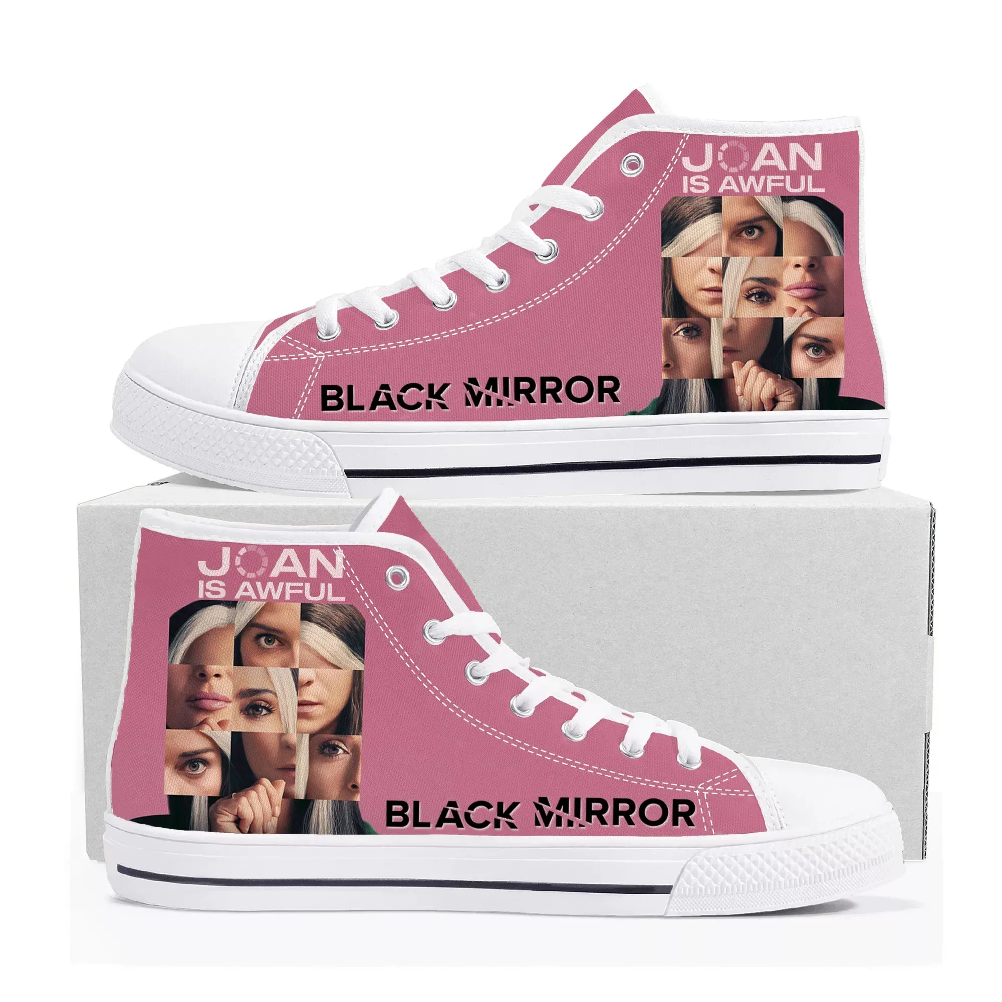 

Black Mirror High Top Sneakers Mens Womens Teenager Canvas High Quality Sneaker Casual Custom Made Shoes Customize DIY Shoe