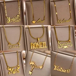 Custom Name Necklace For Women Gold Color 4mm Cuban Chain Nameplate Personalized Letter Butterfly Necklace Jewelry Gifts