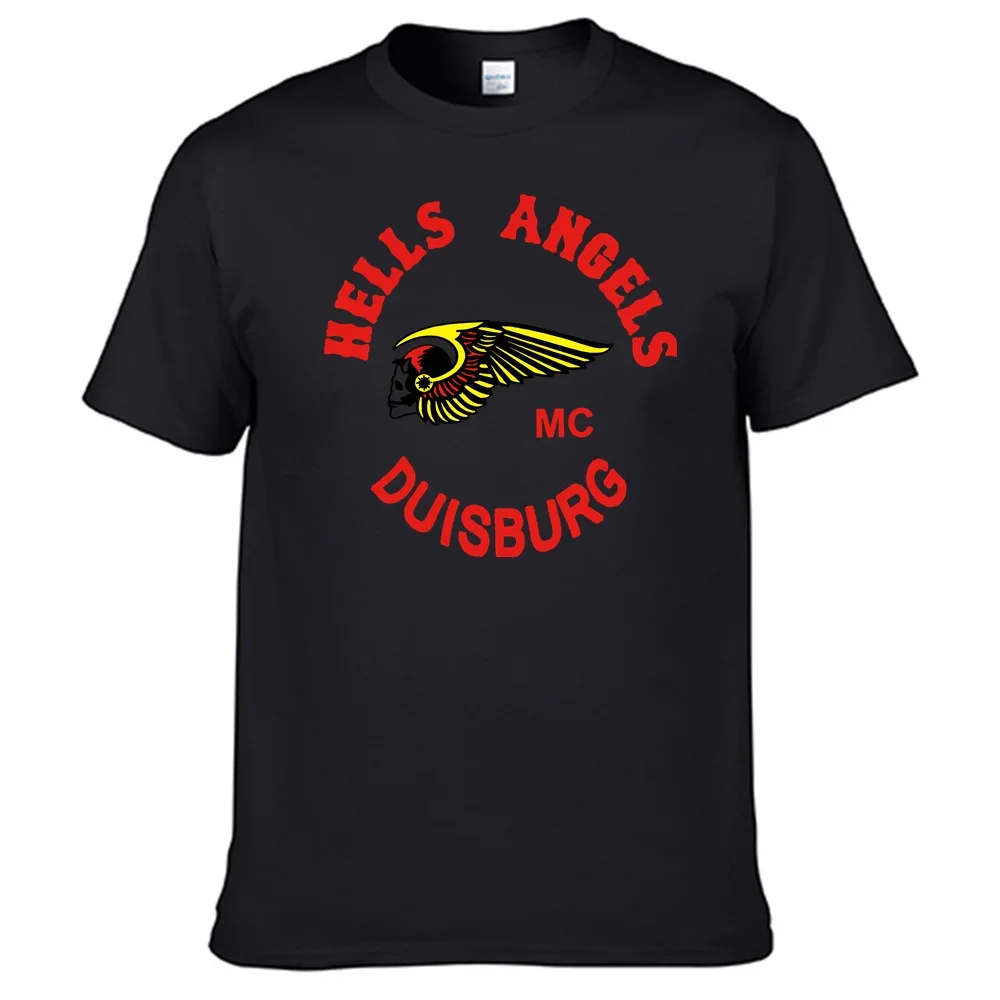 Motorcycles Club Hells Angels Duisburg T shirt 100% Cotton Men Shirt N012