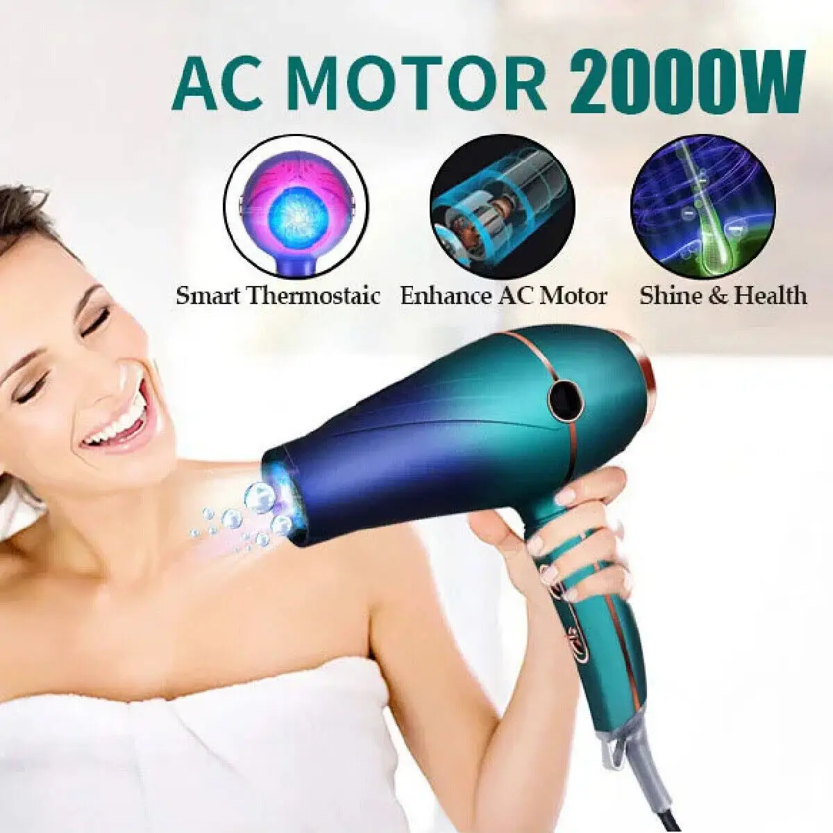 Professional Hair Dryer Blow Dryer with Diffuser,Nozzle,Concentration Comb