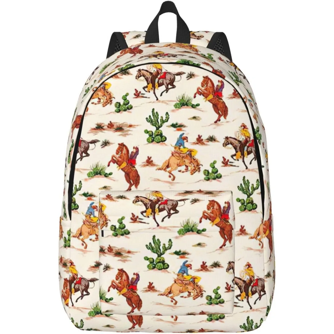 

Cowboy Ride Horse Fashionable and lightweight canvas backpack, fit for casual travel, easy to carry your life