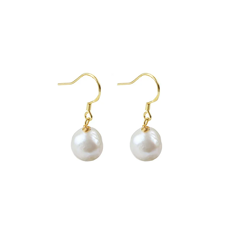 

Wholesale Natural Freshwater Pearl Earrings Simple Design S925 Sterling Silver Edison Pearl Women Fashion Earrings