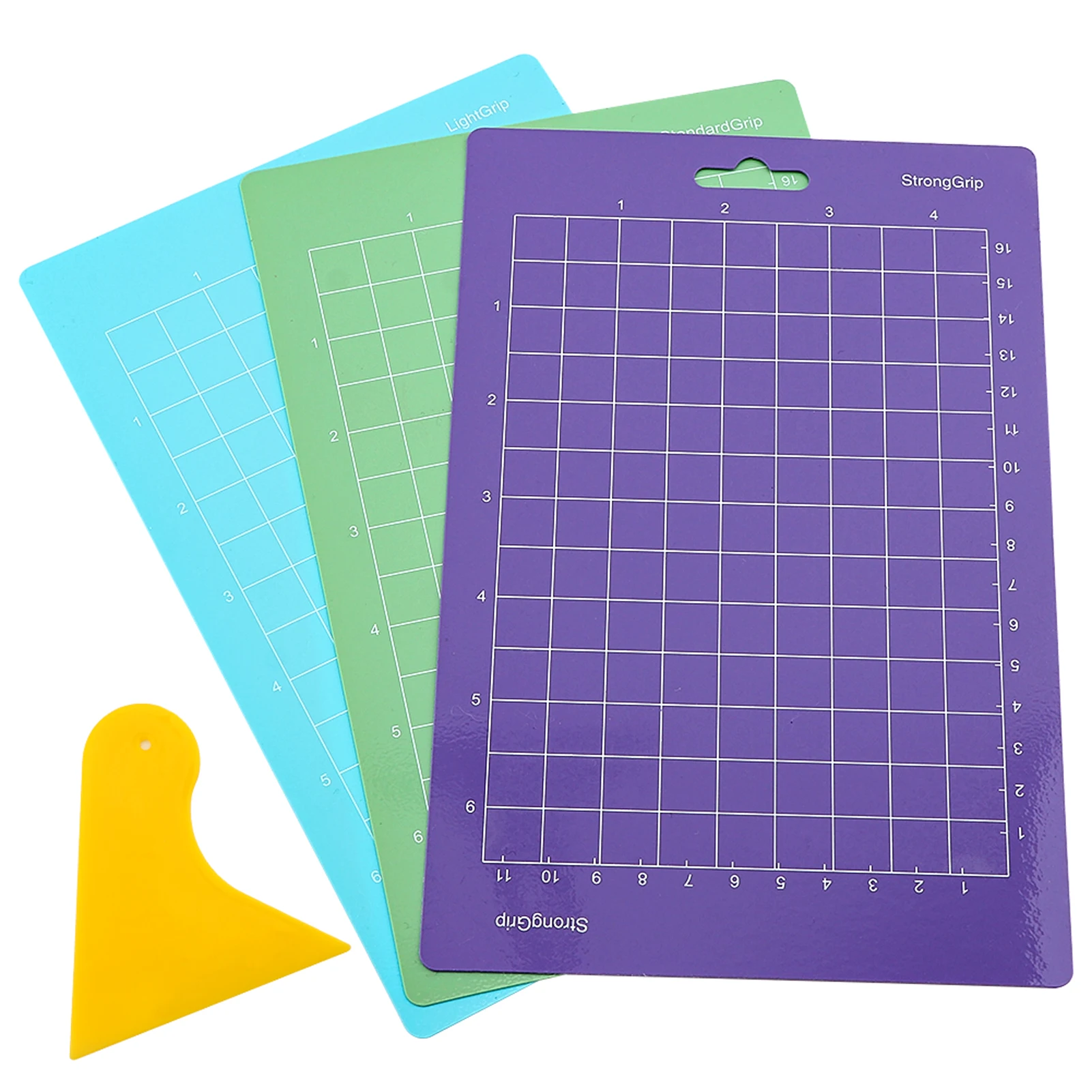 3pcs Plastic Grid Lines Reusable Adhesive Non Slip Easy Clean Cutting Mat Set Lightweight Rectangle With Shovel DIY Craft
