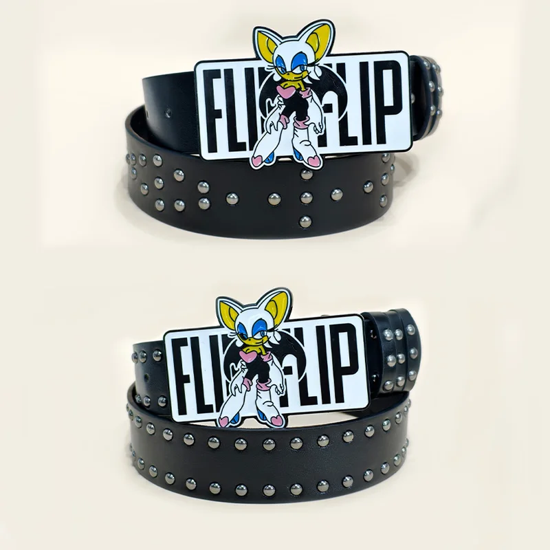 مبالغ فيها INS Harajuku Y2K ألف ليال أسود سرعة الصبي حزام اقتصاص رصع الديكور حزام الشارع نمط للرجال النساء تشي #4