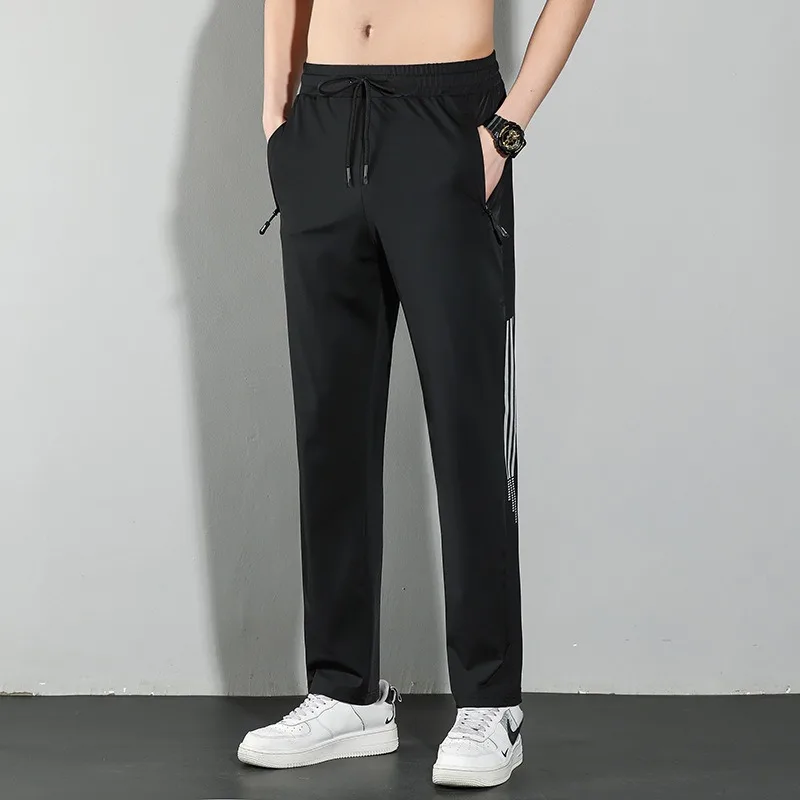 

Summer Trousers Men's Ankle-tie Sports Pants Quick-drying Casual Pants Straight Loose