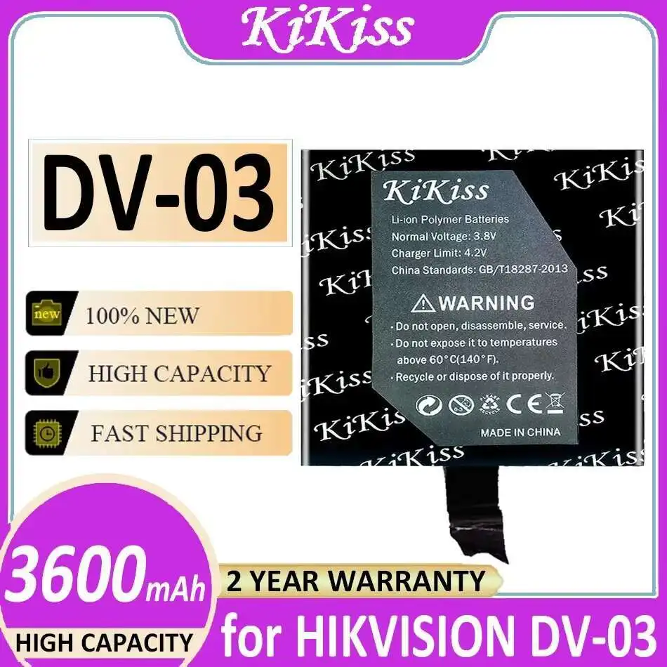 

3600Mah High Capacity For Hikvision DV-03 DV03 Dash Cam Battery Long-Lasting Performance