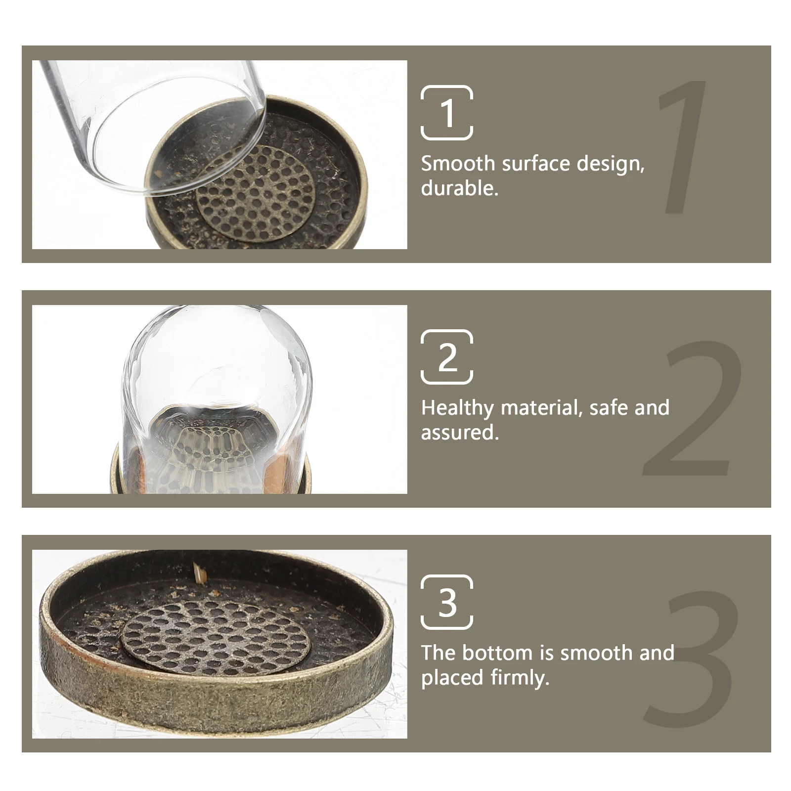 

5Sets Glass Dome Micro Landscape DIY Cover Brass Base Ecological Plant Display Protective Cover Home Decor Creative Tray