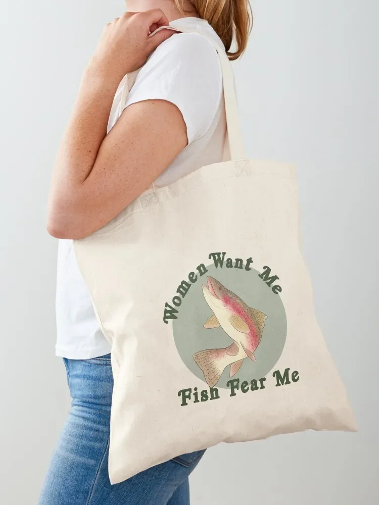 

Women Want Me, Fish Fear Me Tote Bag canvas tote shopper bag women canvas bags for women Women's shopping bag