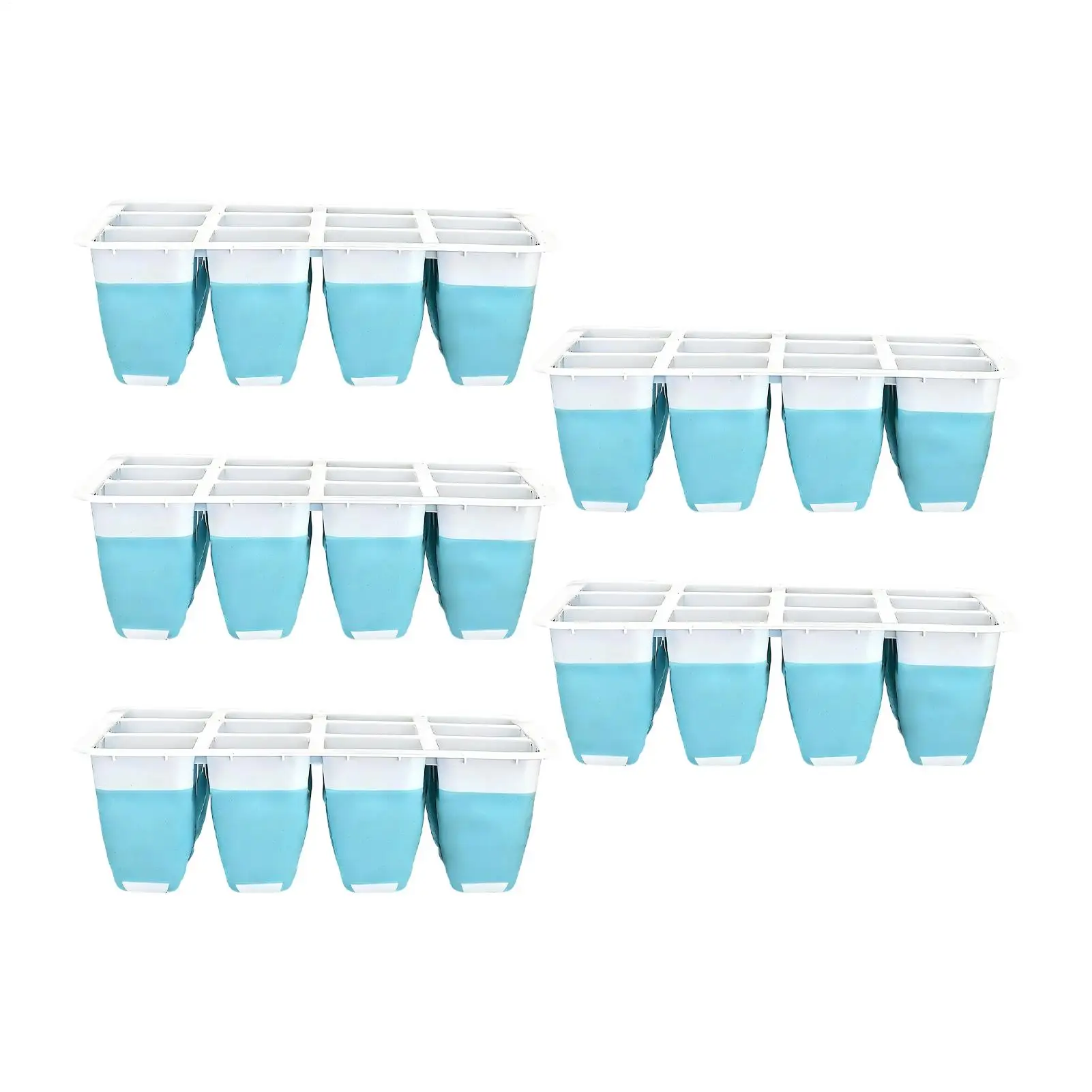 5 Pieces 60 Cells Silicone Growing Starter Trays Reusable Seedling Square Trays For Indoor Horticultural Germination Tray