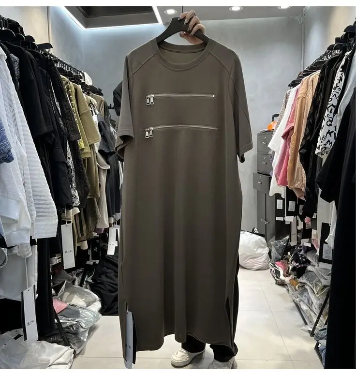 เสื้อยืดแขนสั้นทรงหลวมสำหรับผู - Korean Style A Line Shirt Dress บทวิจารณ์และราคา