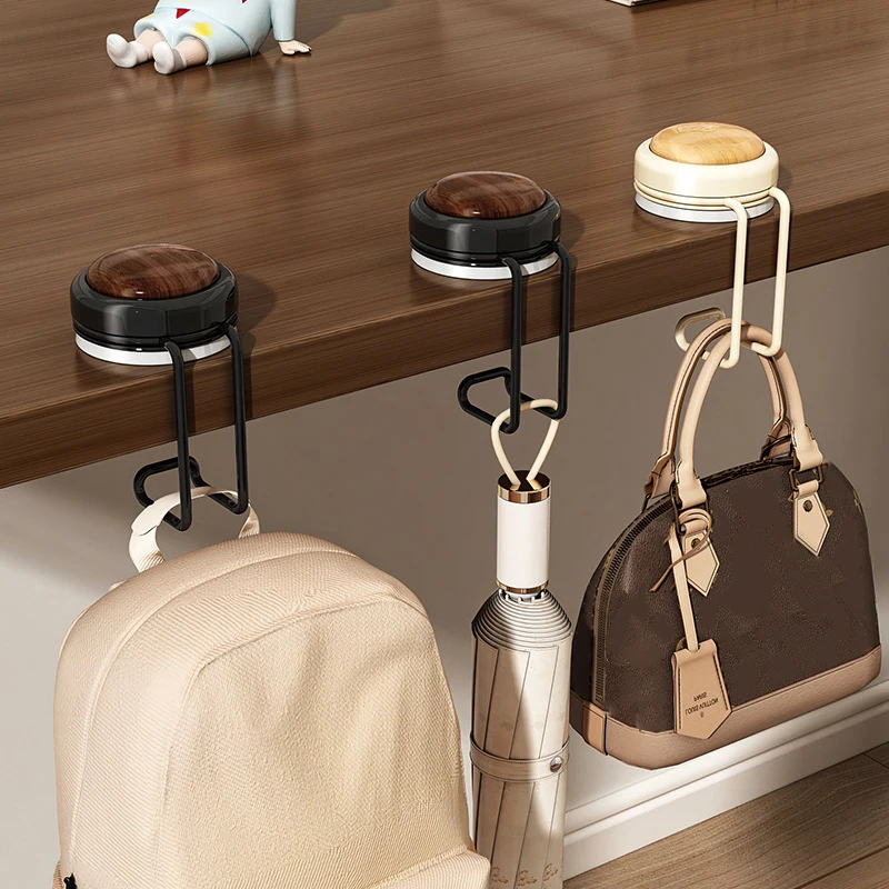 360° Rotatable Table Edge Hooks, Detachable Desk Mount for Gaming Headset Backpack Storage, Space-Saving Hanging Organizer