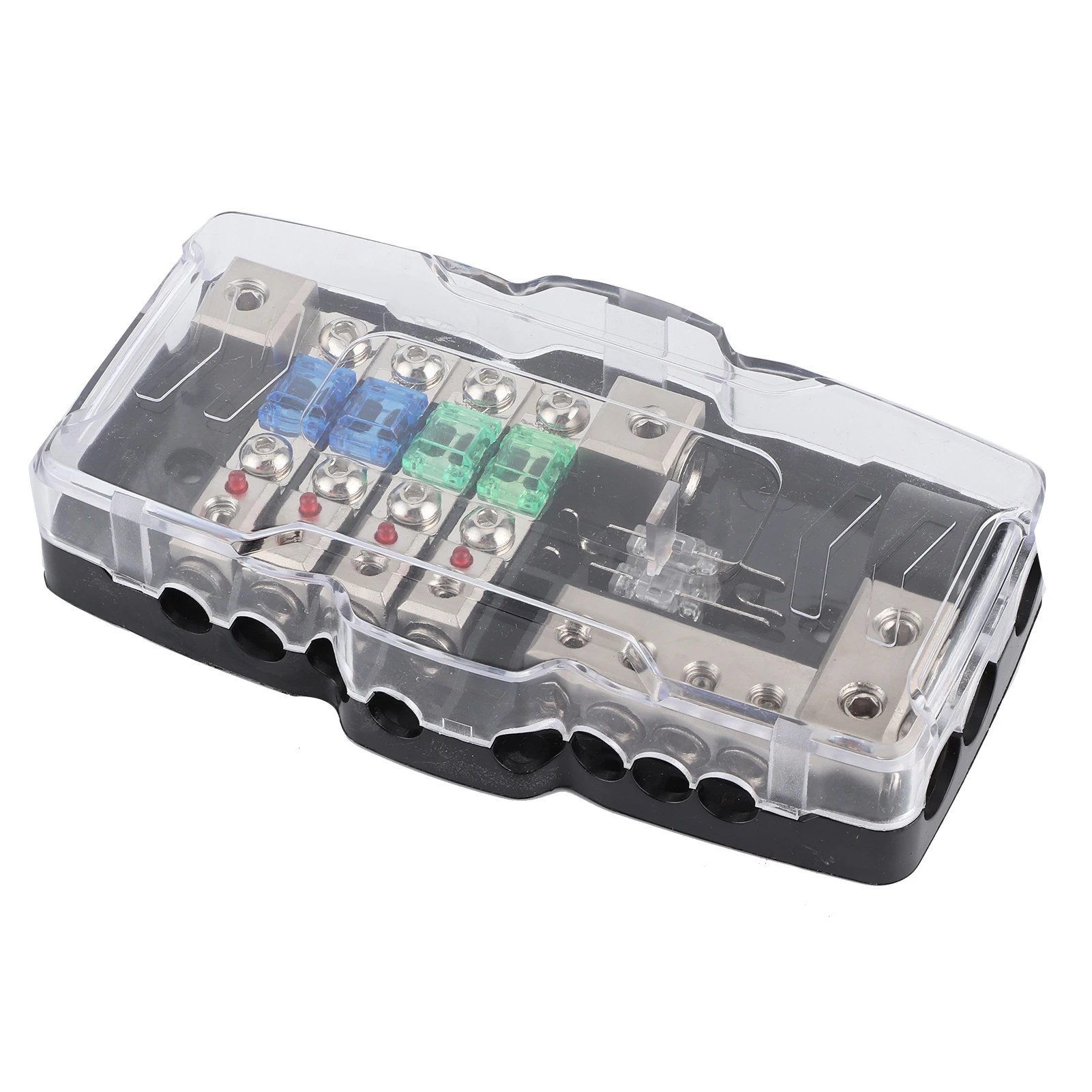 Блок предохранителей для автомобильной аудиосистемы, 4-сторонний блок для распределения звука, аксессуары для лодок, домов на колесах, грузовиков, внедорожников, кроссоверов, квадроциклов, мотовездеходов, автомобилей