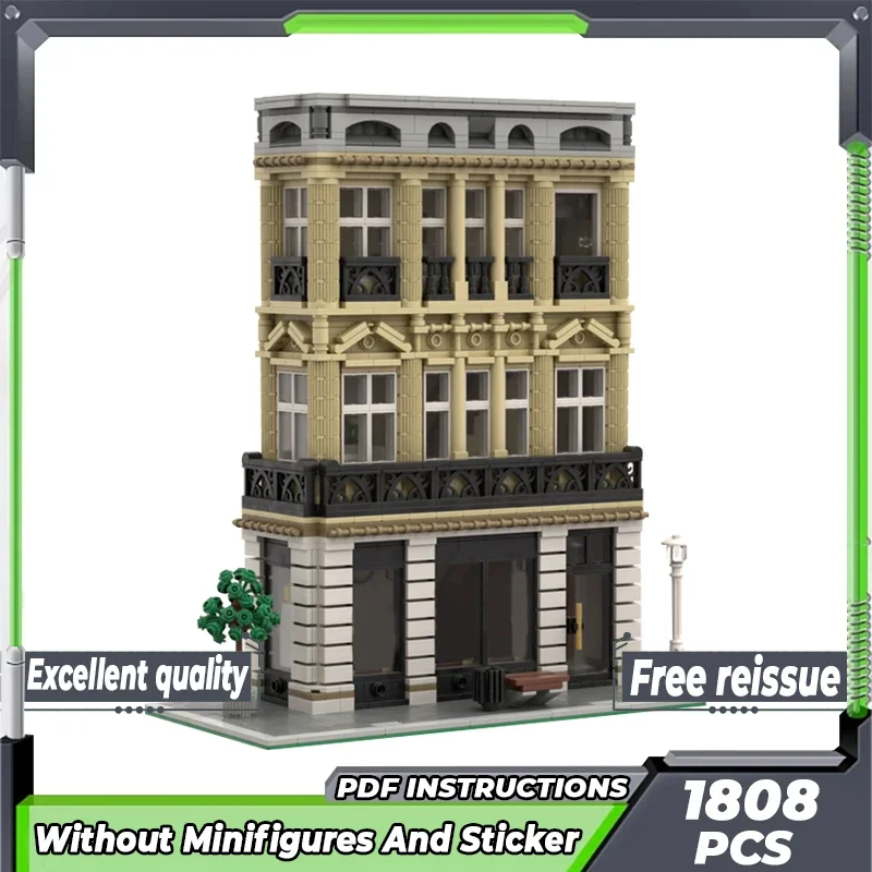 Street View Model Moc Building Bricks Corner Parisian Boutique Technology Modular Blocks Gifts Christmas Toys DIY Sets Assembly