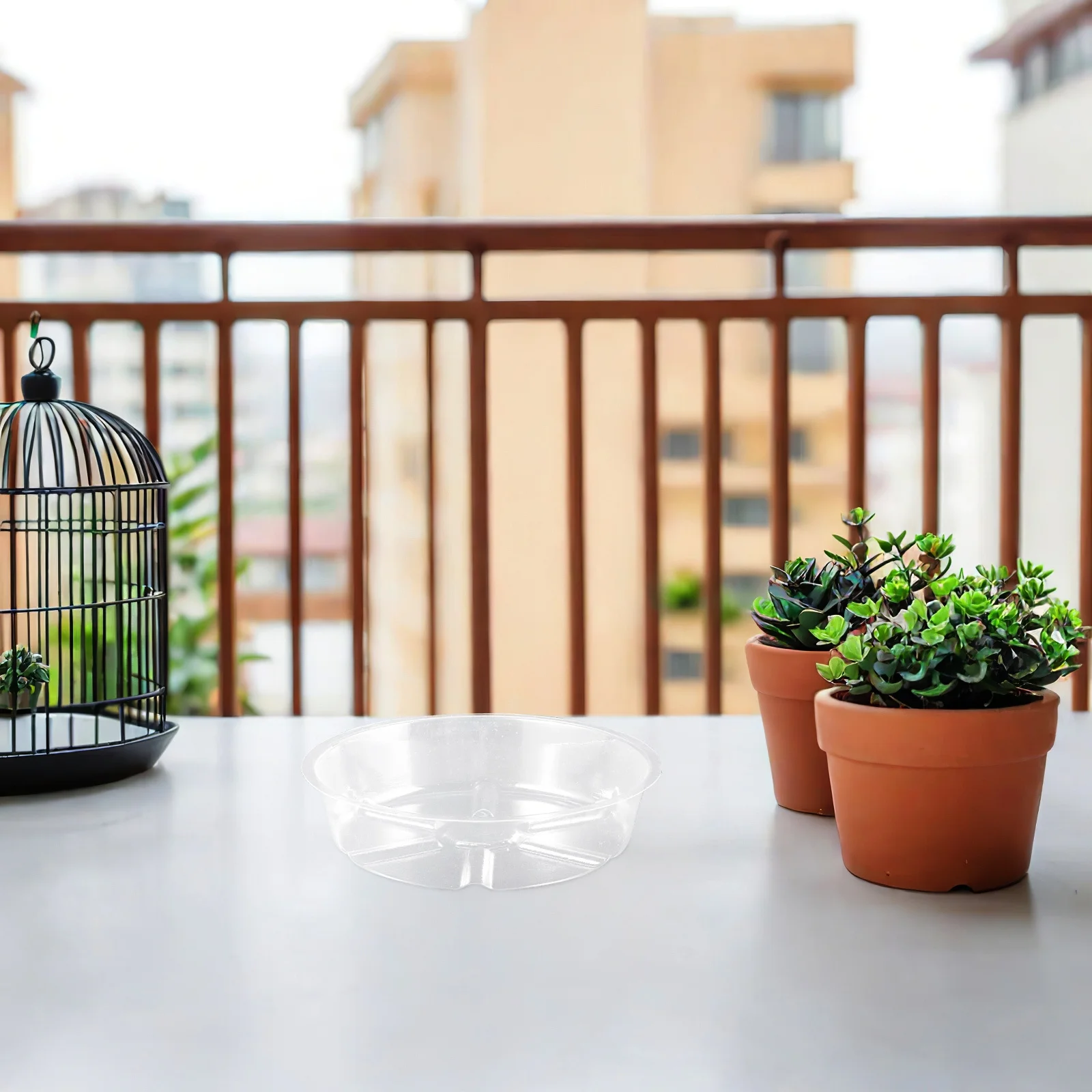 

12pcs Plastic Plant Saucer 6'' Clear Round Tray For Pots Water Drip Catcher Reusable Flowerpot Base Indoor Garden Decor