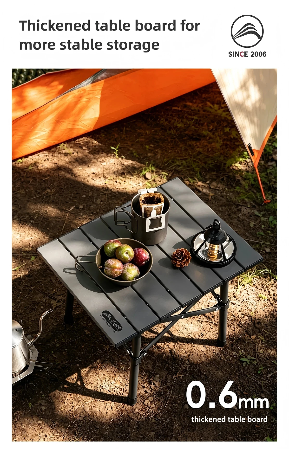 BISINNA Campingtisch aus Aluminiumlegierung, ultraleichter tragbarer Klapptisch für Outdoor-Wandern, Picknick, Angeln, Grillen, Reisen – Detail 6
