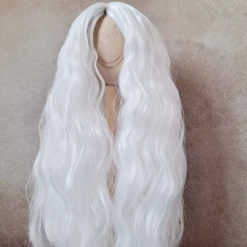 

1/3 1/4 1/6 1/8 Bjd Wig High Temperature Long Fashion White Wavy Wire Bjd Wig SD For BJD Doll